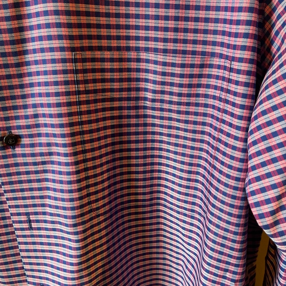 Rochester Egyptian Cotton Dress Shirt Men's 19 36/37T Tall Plaid Long Sleeve- - Picture 3 of 6